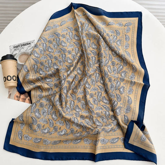 Oversized Paisley Border Print Square Scarf | 40SC759