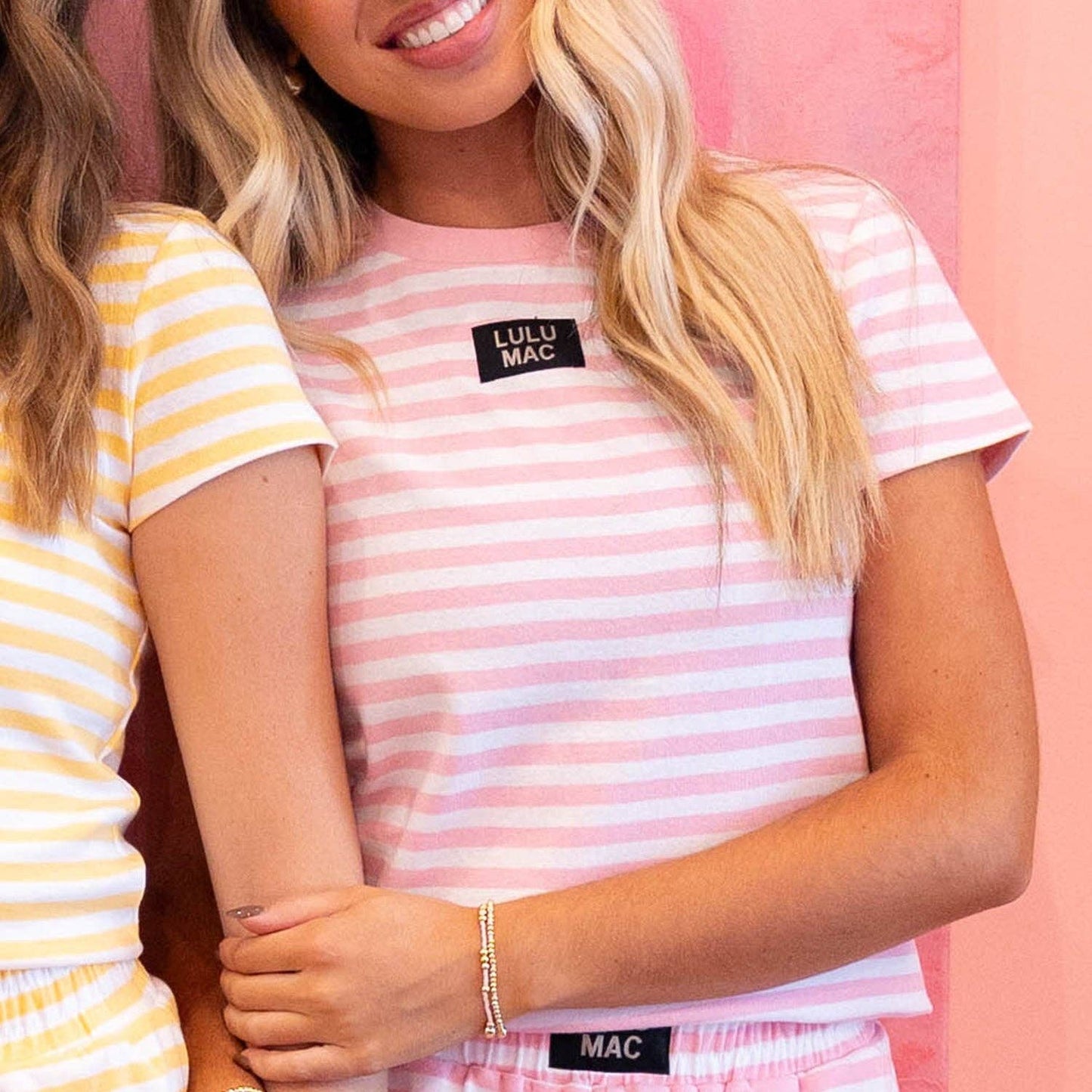 Lulumac-STRIPE BABY DOLL TOP SS-LIGHT PINK