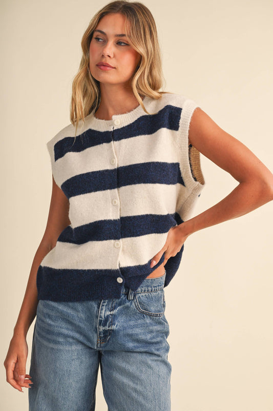 IJ1755 SLEEVELESS STRIPED SWEATER VEST