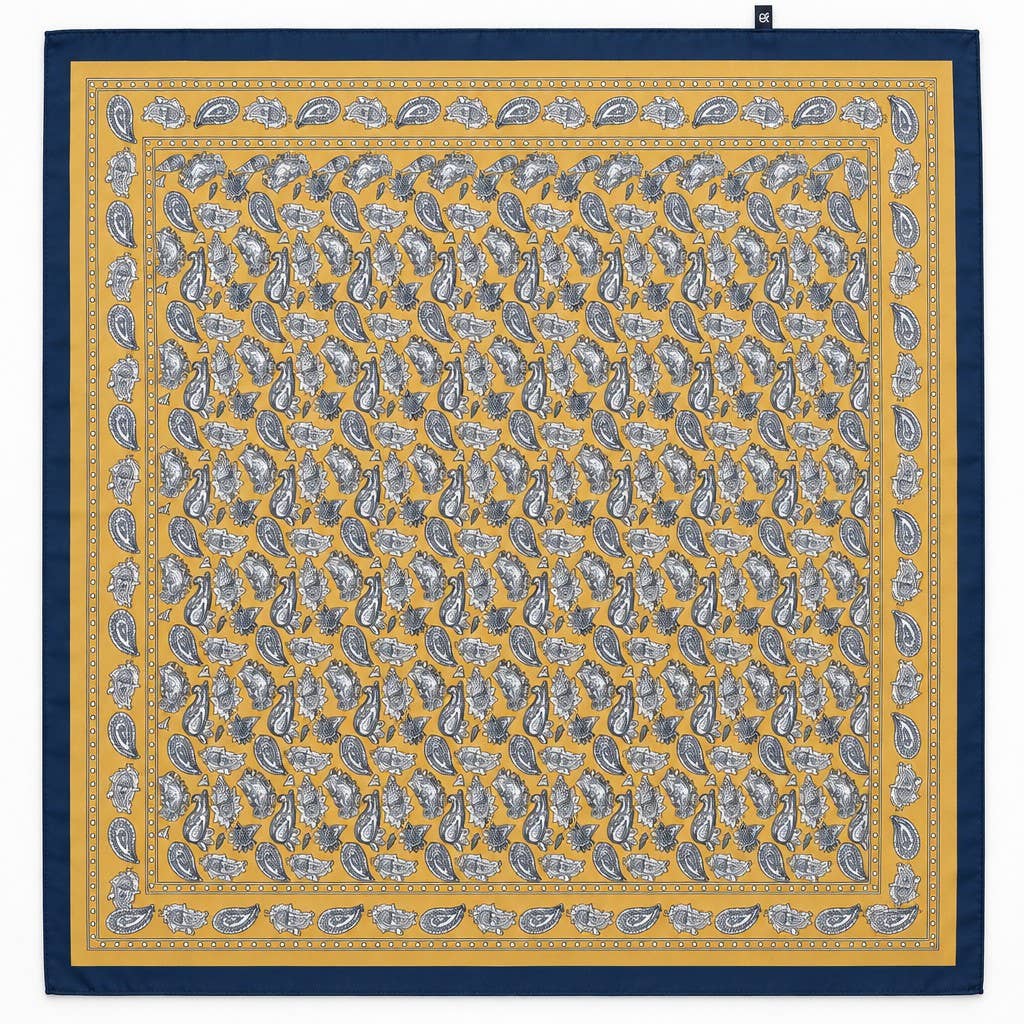 Oversized Paisley Border Print Square Scarf | 40SC759