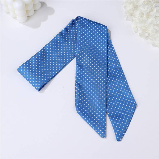 Vintage-Style Skinny Twilly Scarf-Polka Dot&Gingham|40SC715