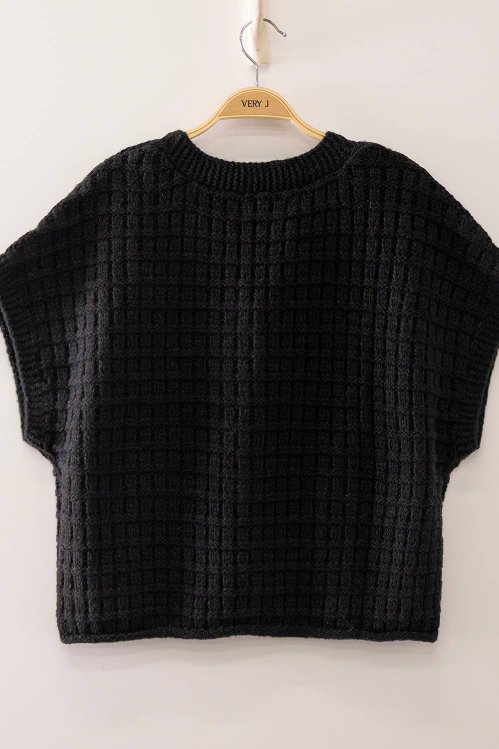 12W3719N-Waffle Texture Crop Cardigan