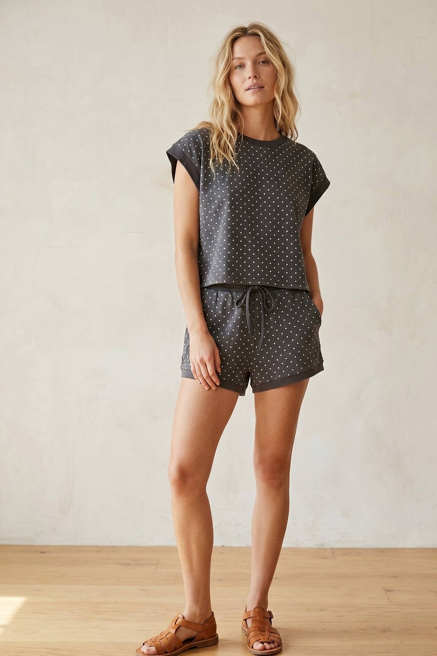 Polka Dot Short Sleeve Top and Shorts Set