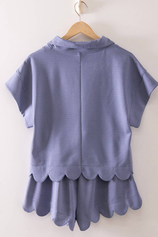 Scalloped Short Set