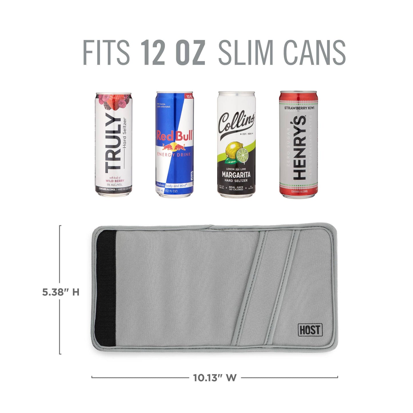 Insta Chill Sleeve with Active Cooling Gel Slim Cans in Gray