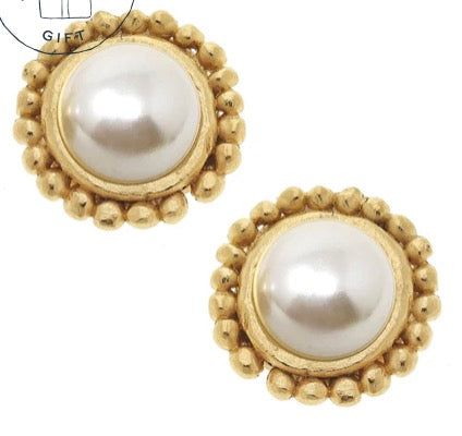 Dotted Pearl Studs