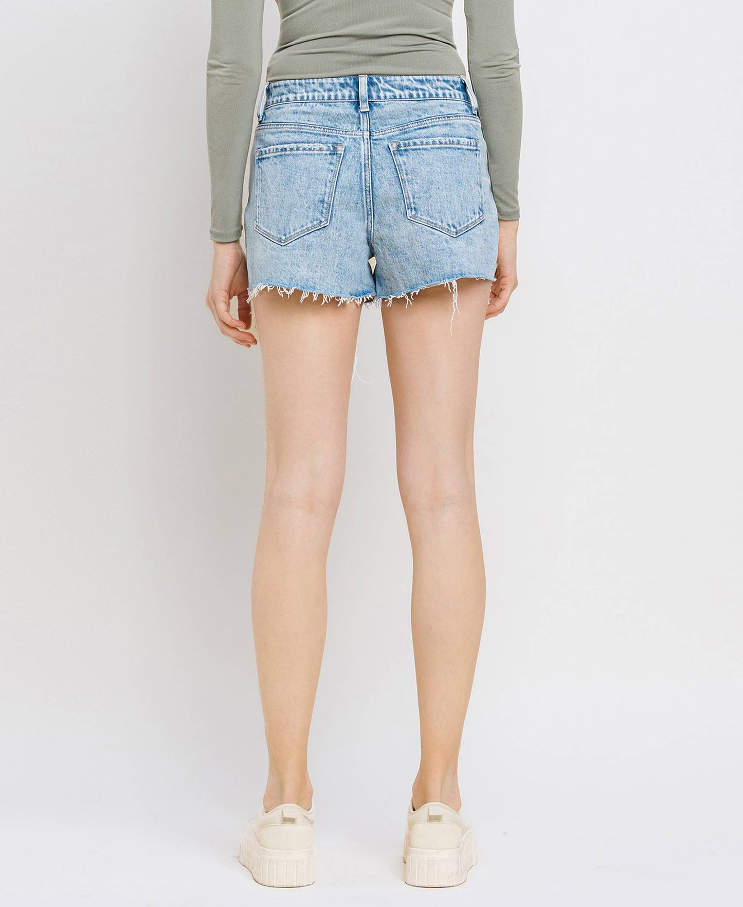 High Rise Denim Shorts