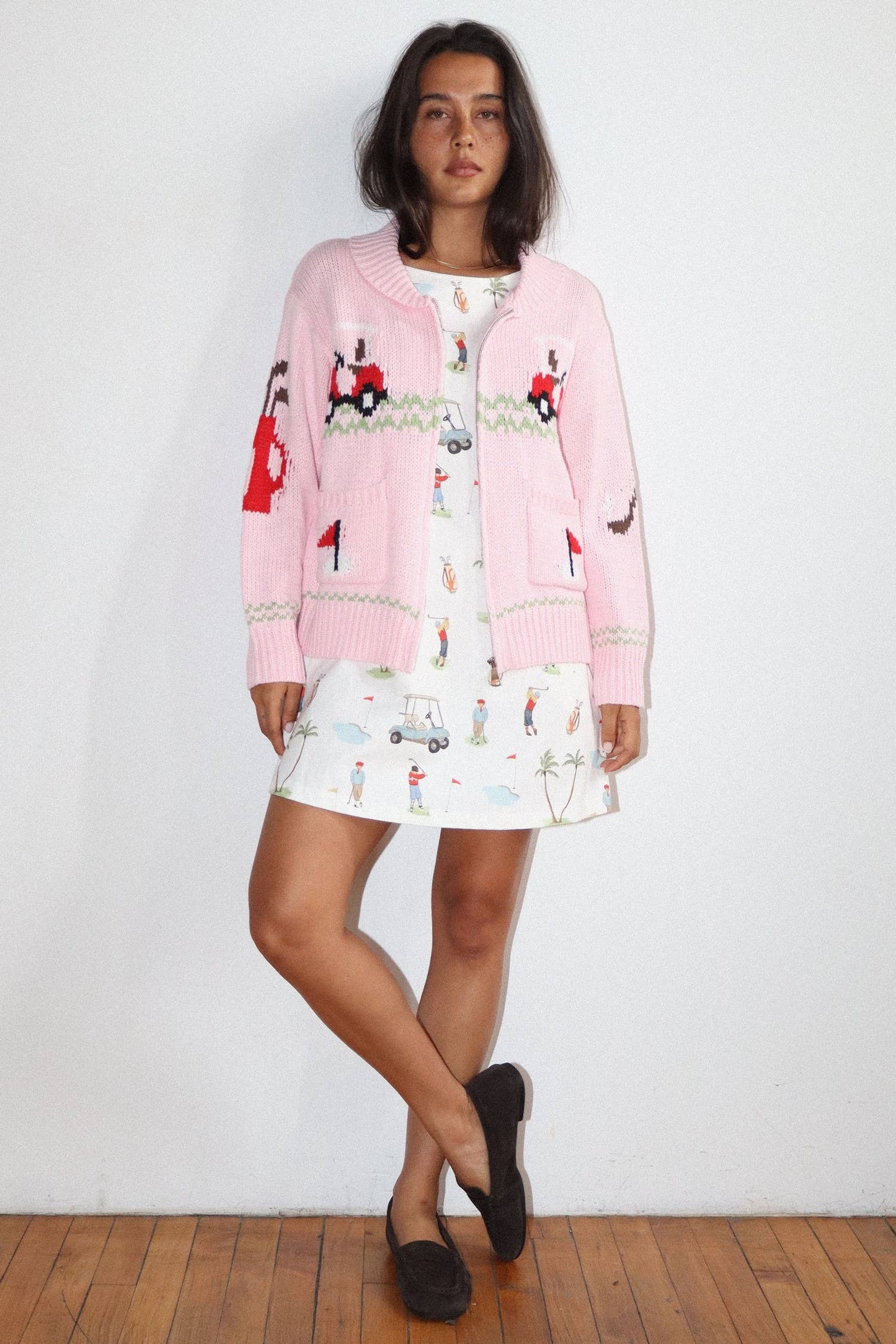 Golf Print Mini Dress