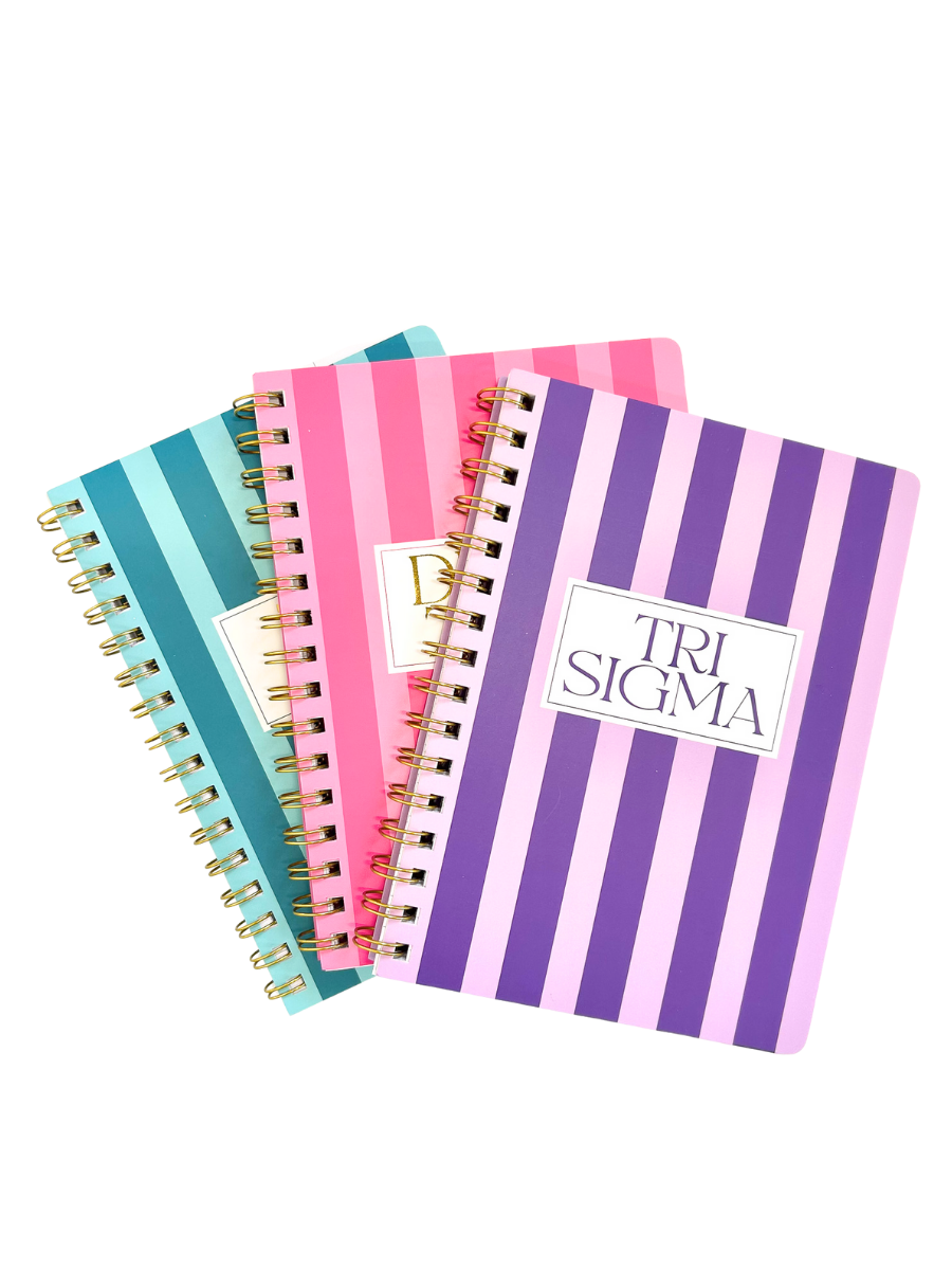 Stripe Sorority Notebook