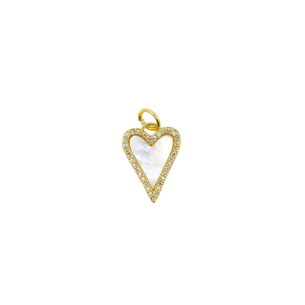 Pearl Shell Heart Charm ~ Deep South Originals