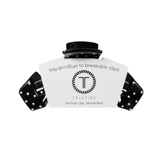 Classic Black Polka Dot Party Medium Claw Clip
