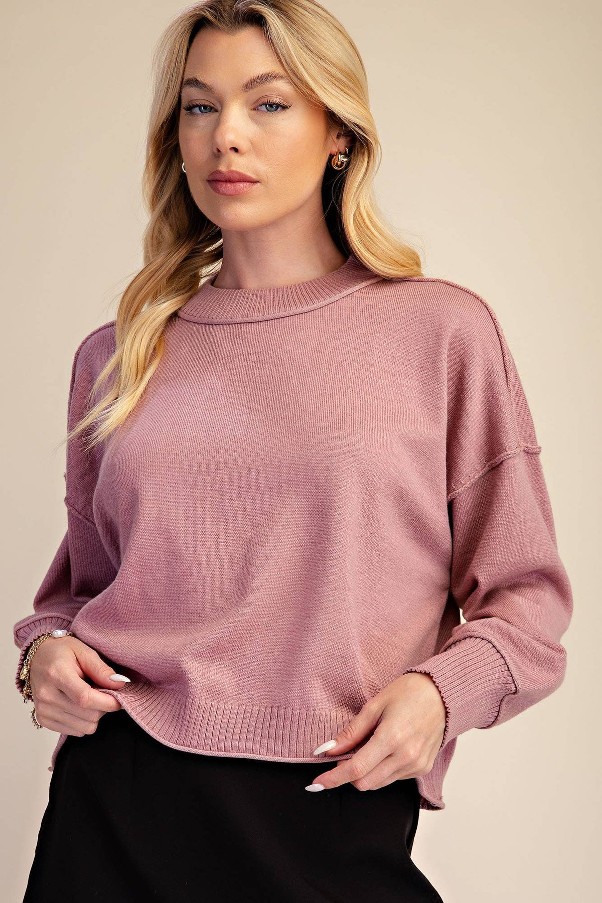 Long-Sleeve Crew-Neck Sweater
