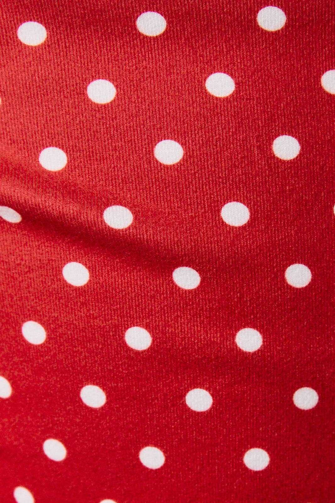 OFF SHOULDER TOP WITH SIDE RUCHING IN POLKA DOT
