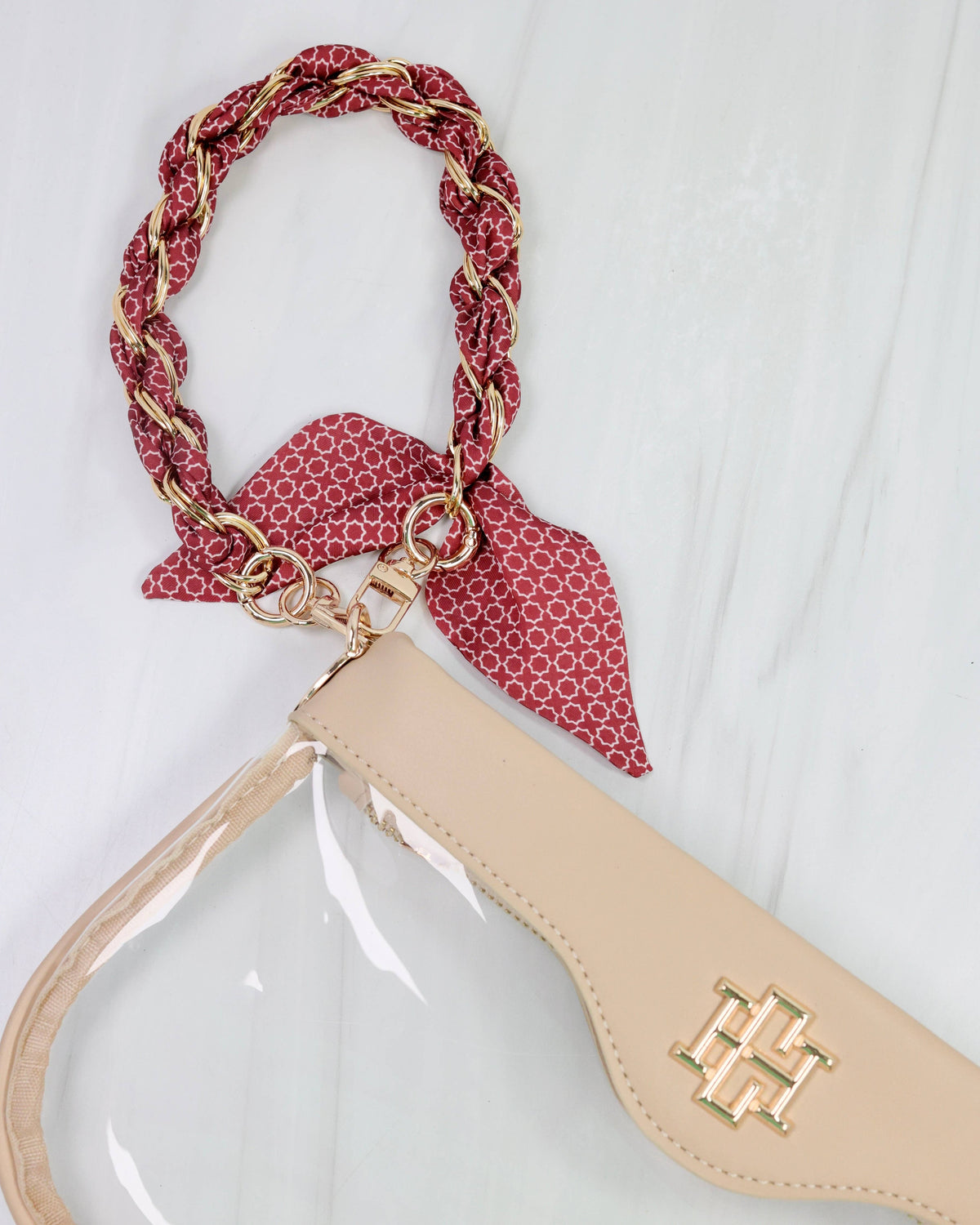 Serafina Scarf Purse Chain Burgundy