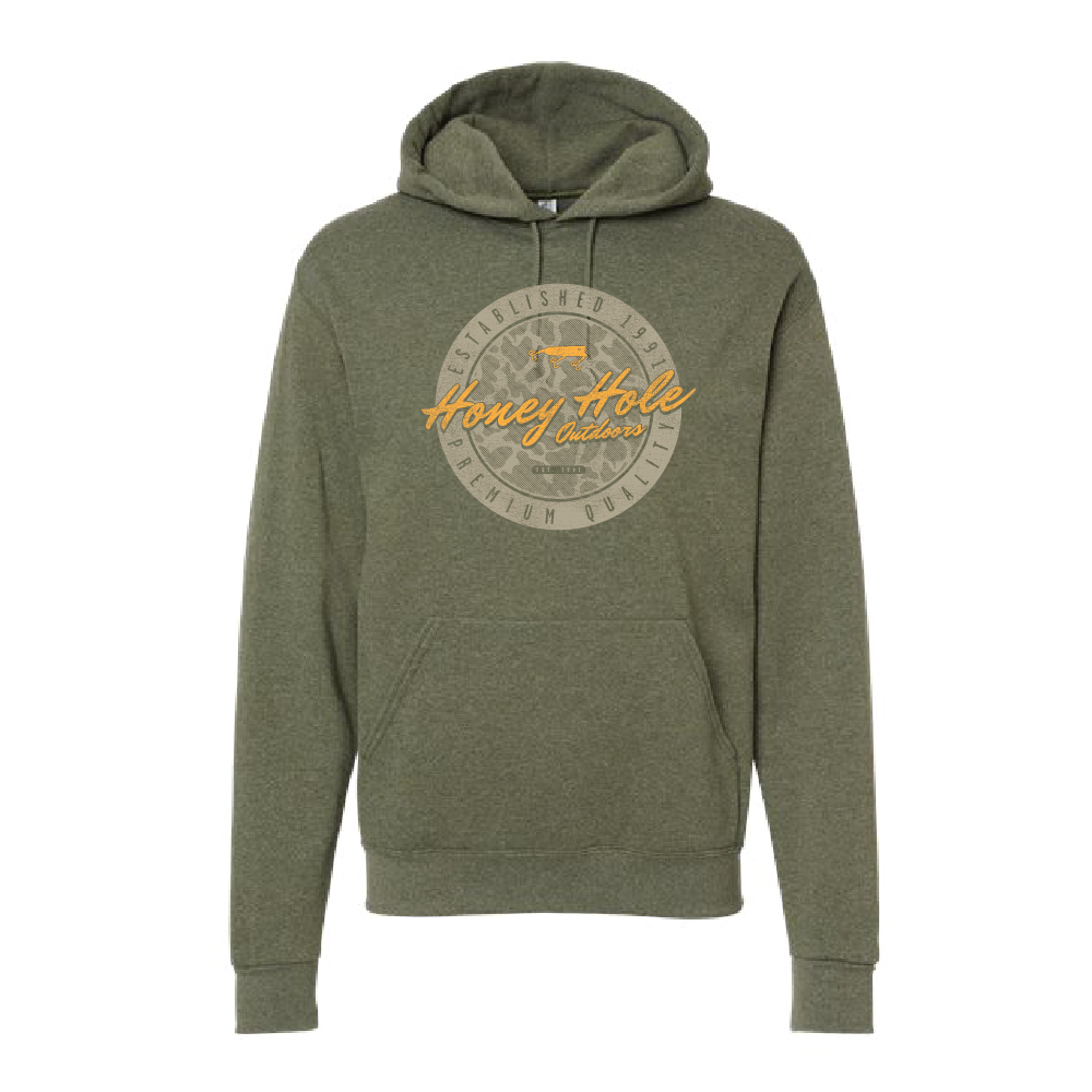 Honey Hole Fleece Hoodie - Tech - Heather Military Green
