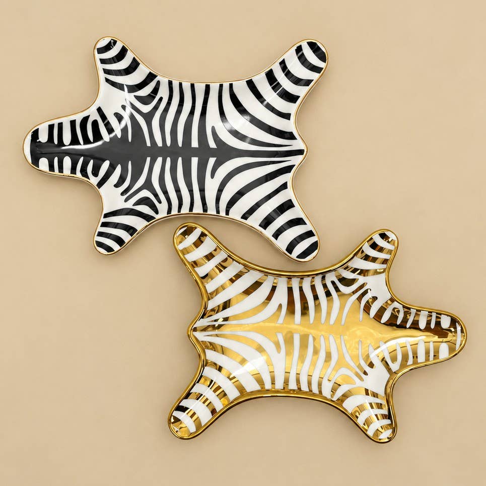 Zebra Print Ceramic Decorative Trinket Dish | 40CP103