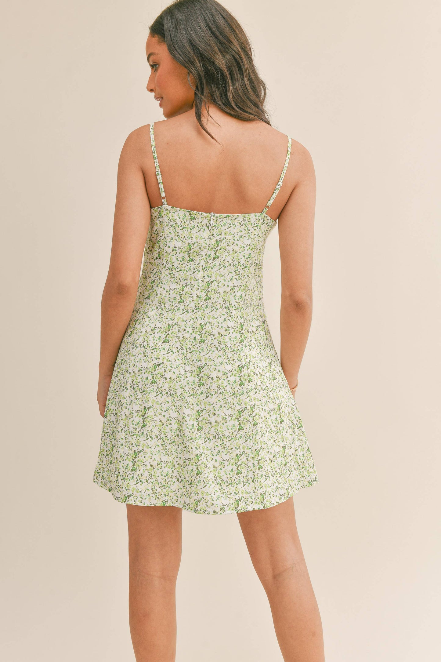 ID6087 SPAGHETTI STRAP FLORAL PRINT MINI DRESS