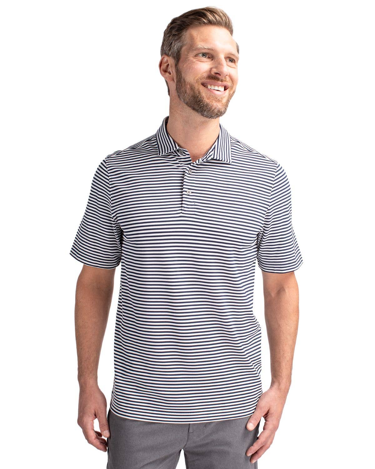 Cutter & Buck Virtue Eco Pique Stripe Recycled Men's Polo