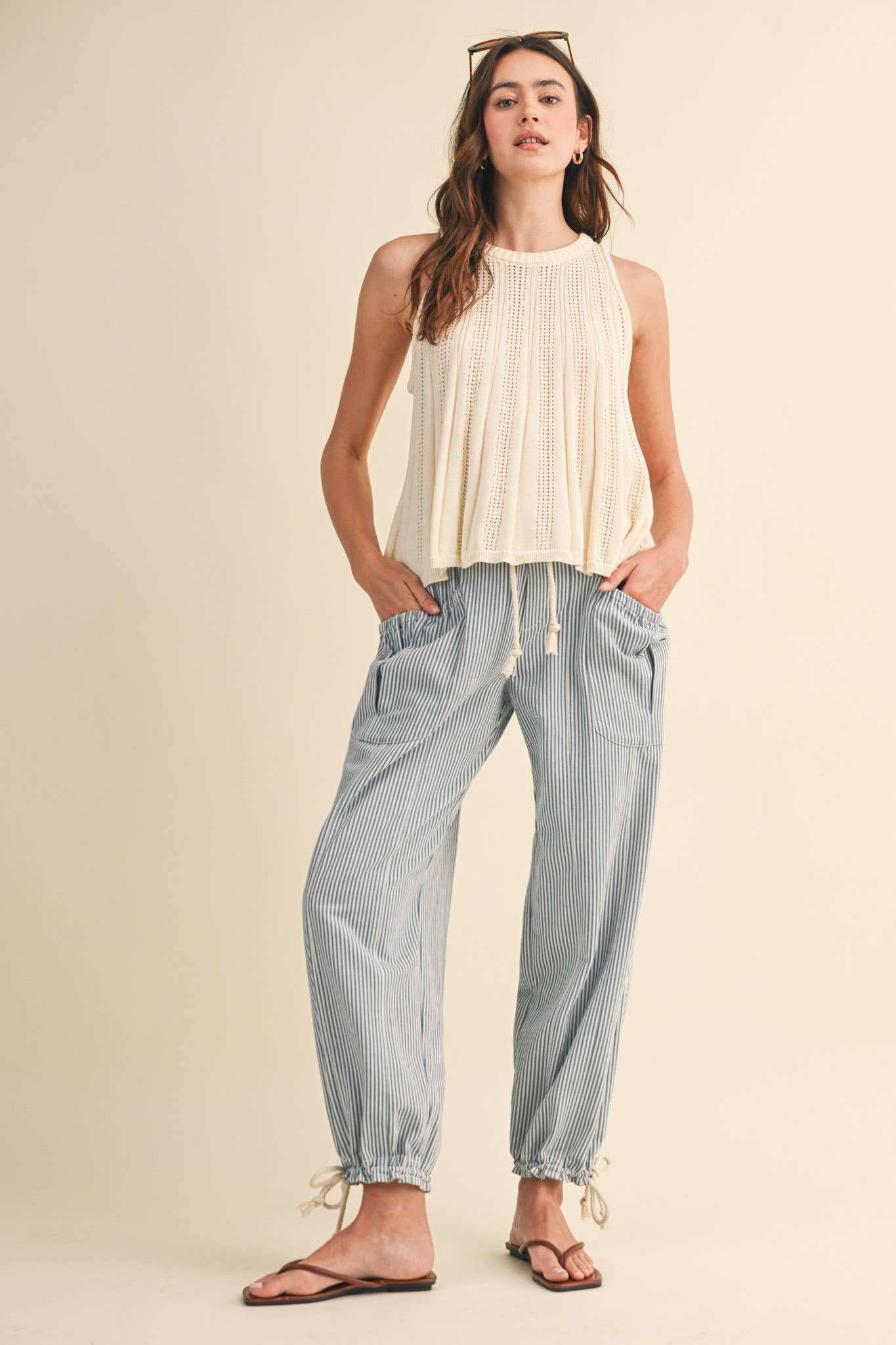 STRIPED PARACHUTE PANTS MP4690