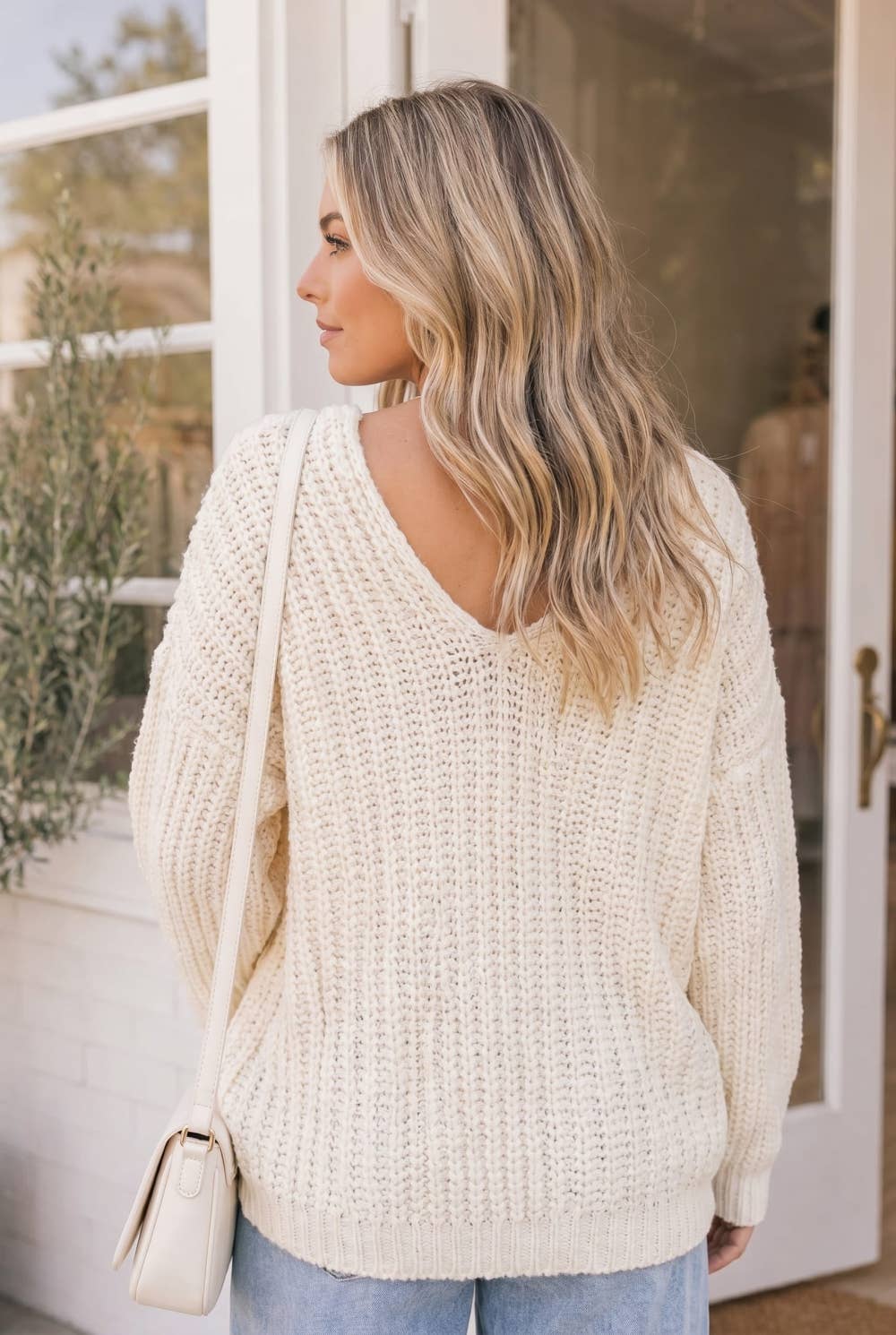 Vory Oversized Chunky Knit Boat Neck Sweater