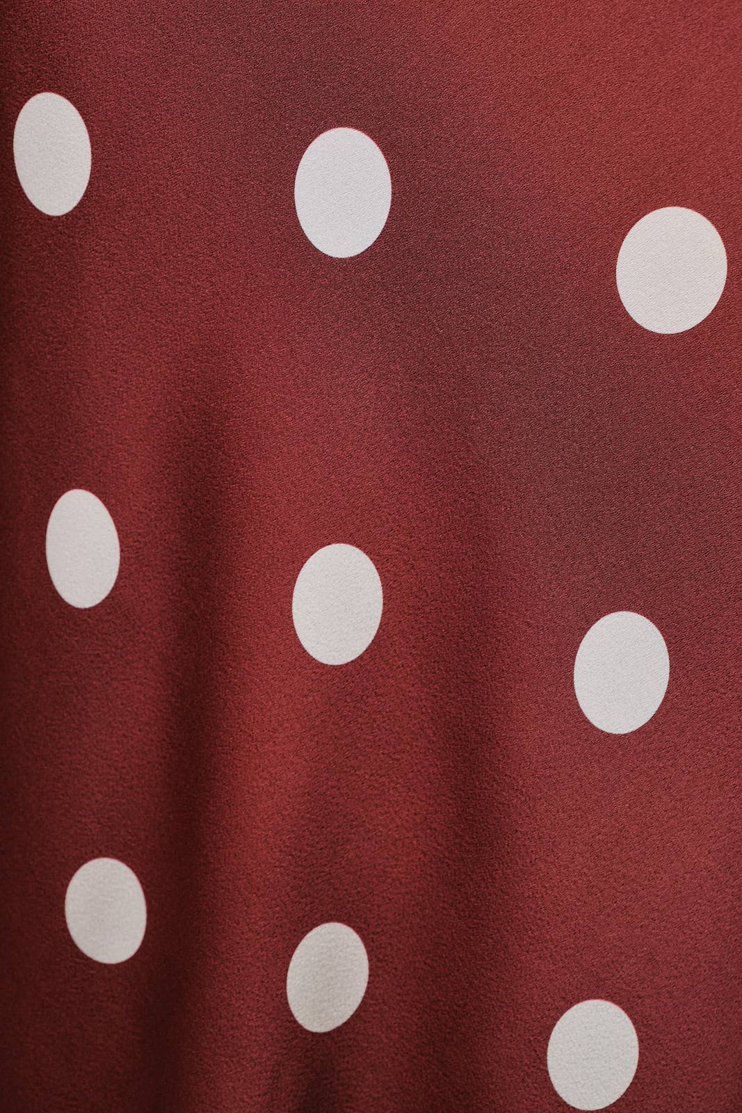 Polka Dot Satin Elastic Waist Midi Skirt