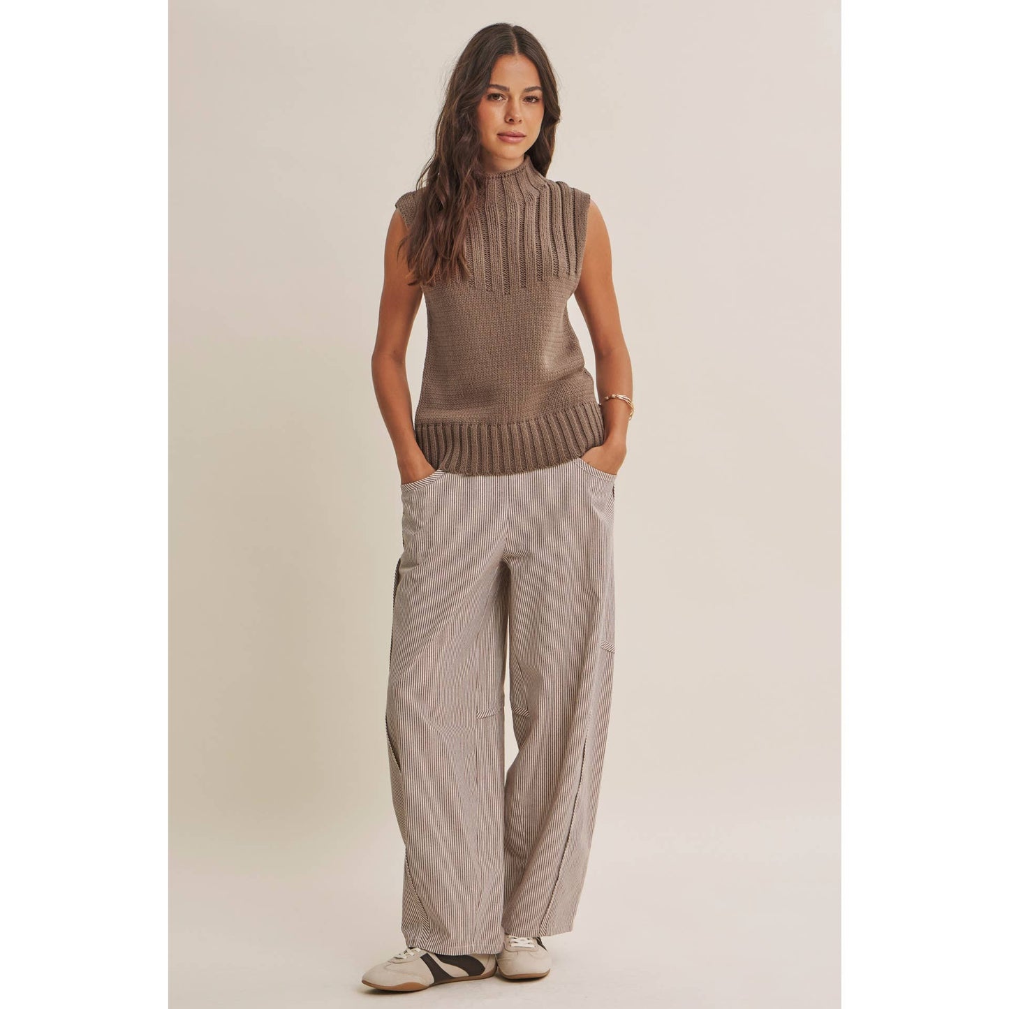 QUIET CABIN DAYS RIBBED MOCK NECK SWEATER TOP