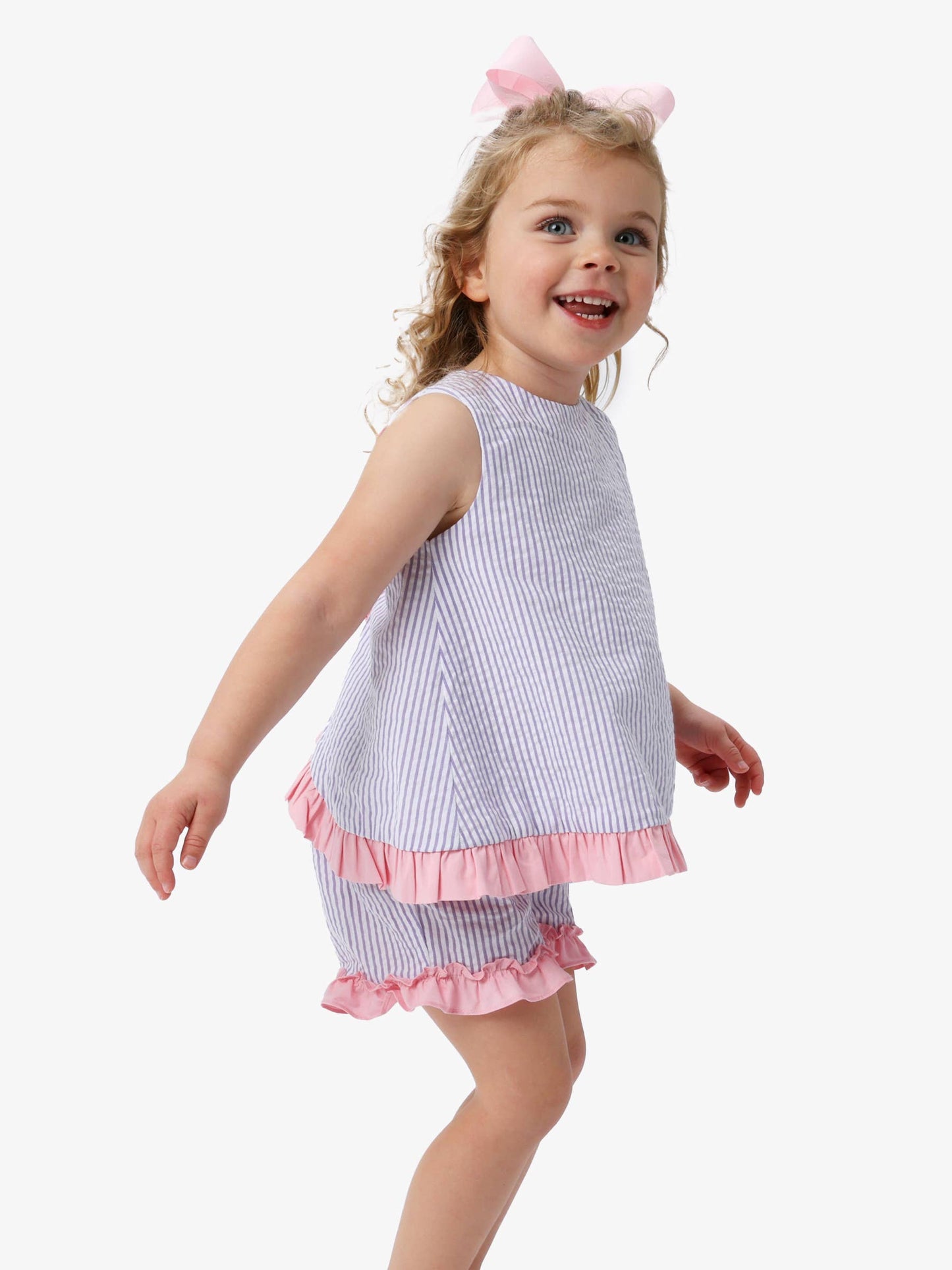 Toddler Girls Wisteria Purple Signature Seersucker Swing Top & Short Set