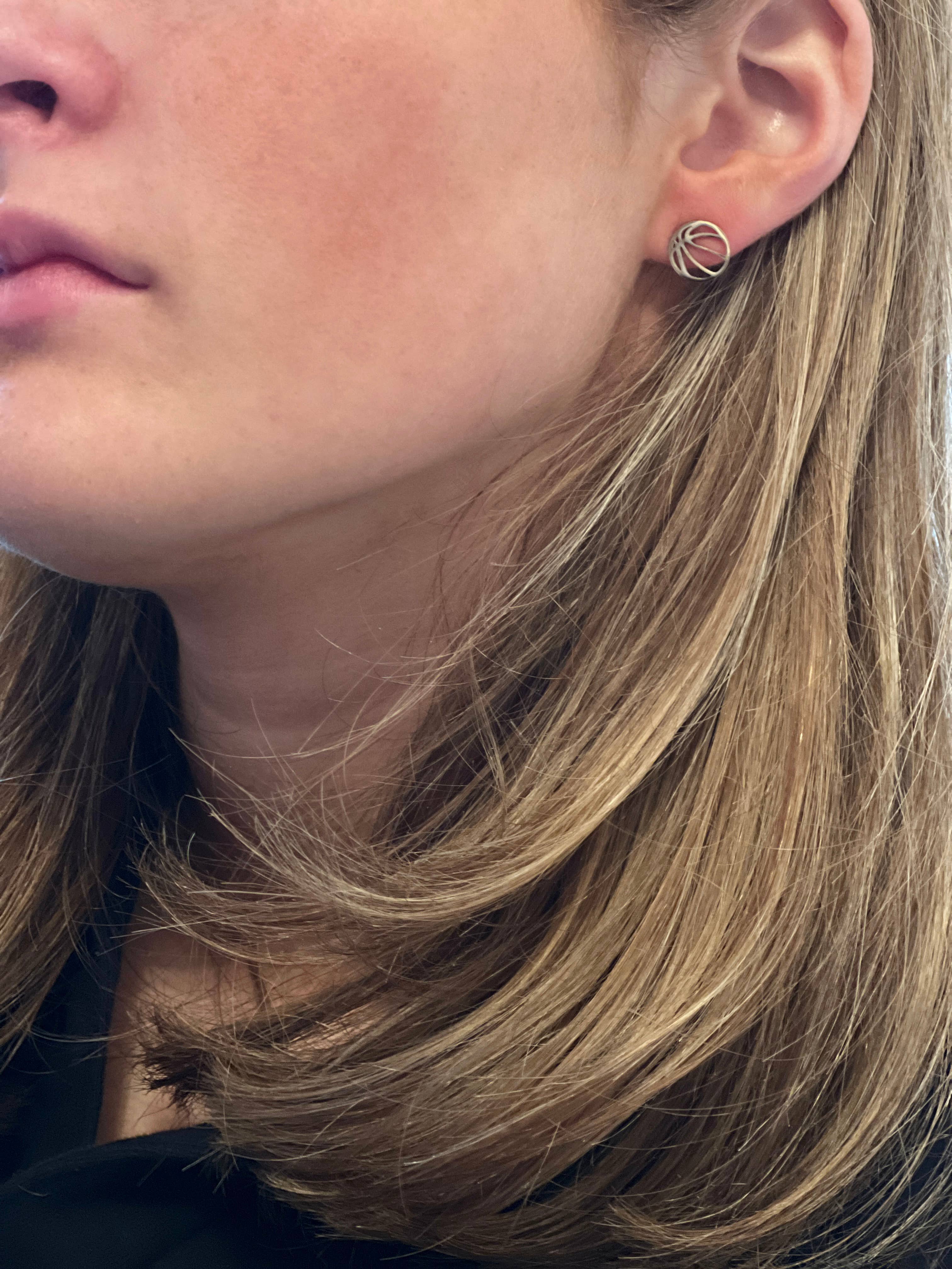 Basketball Gold Stud Earrings, Basketball Gift, Basketball