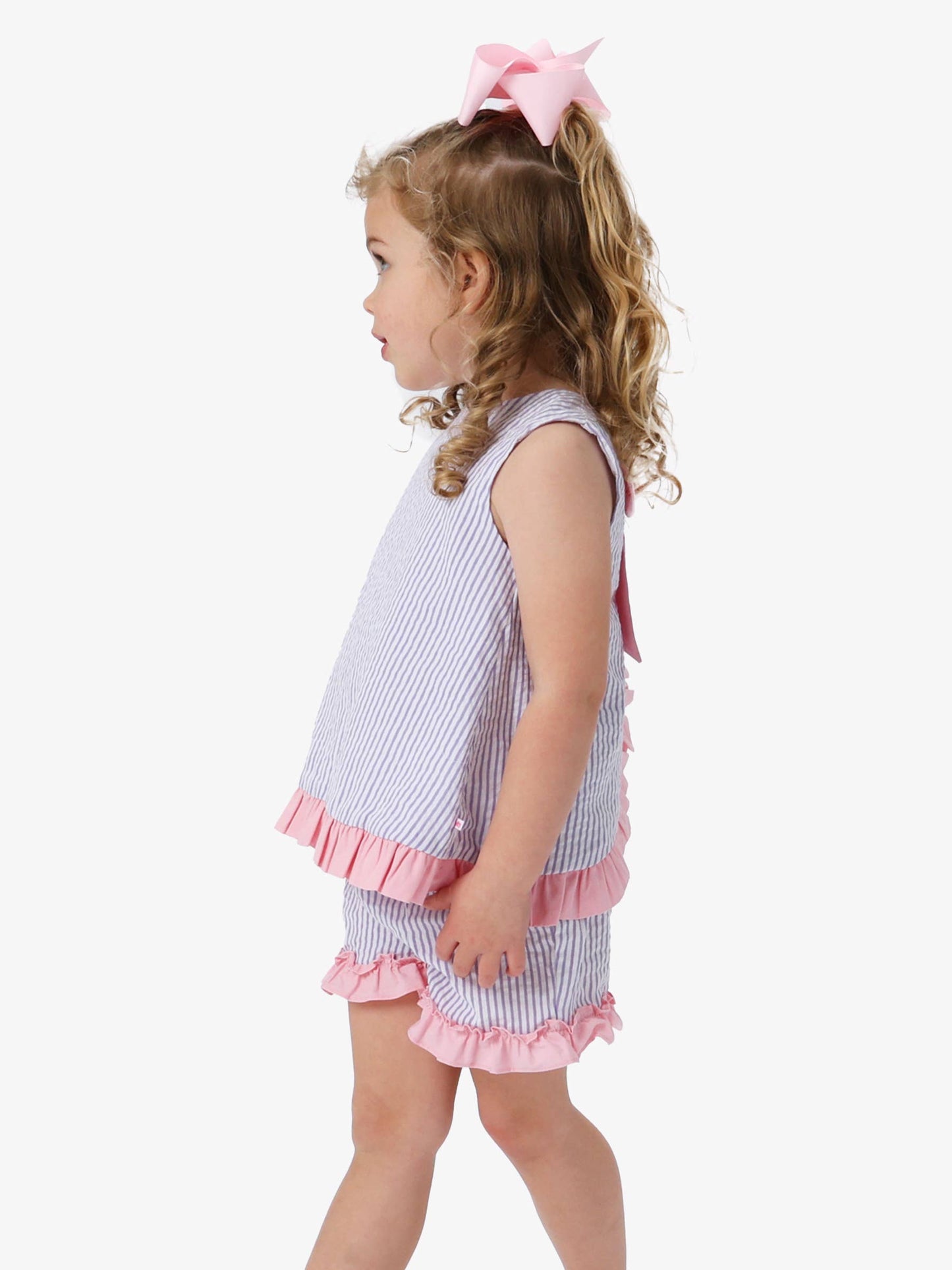 Toddler Girls Wisteria Purple Signature Seersucker Swing Top & Short Set