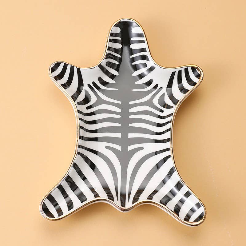 Zebra Print Ceramic Decorative Trinket Dish | 40CP103