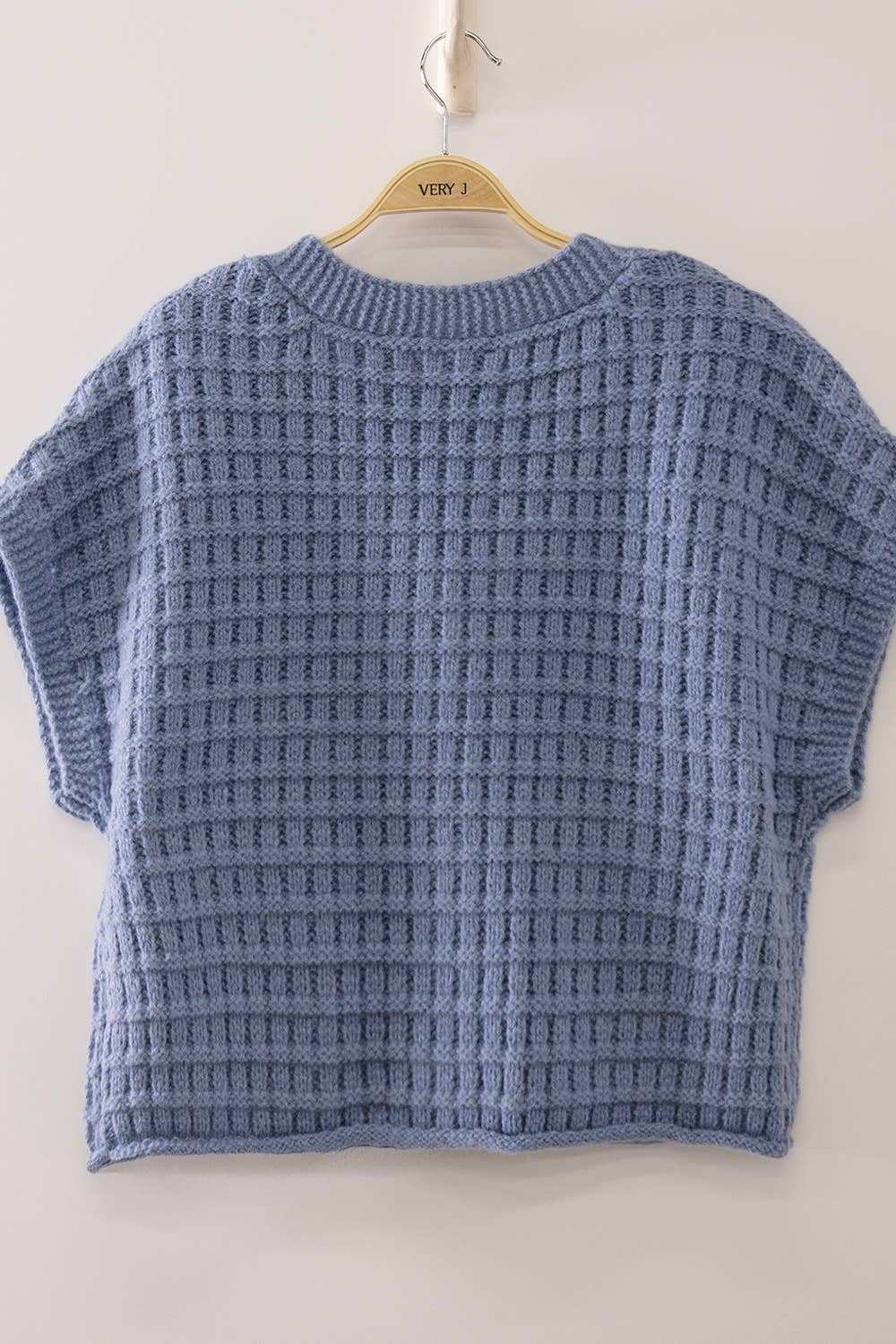12W3719N-Waffle Texture Crop Cardigan