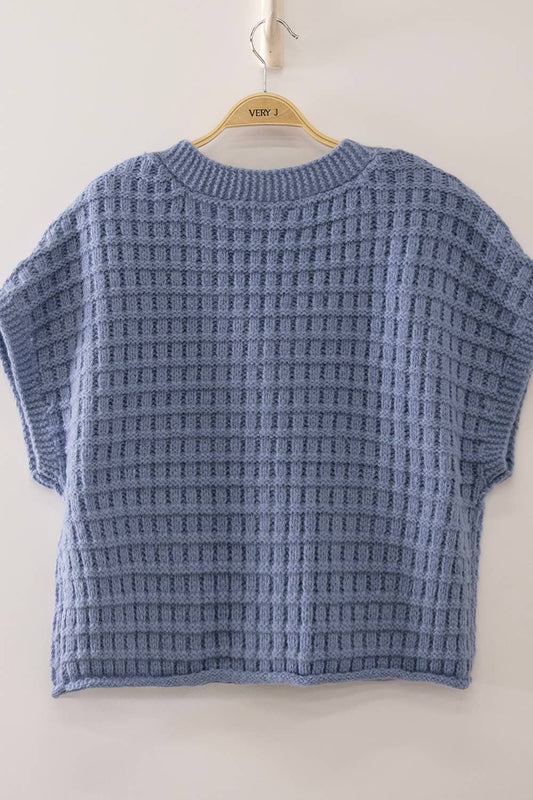 Waffle Knit Crop Cardigan