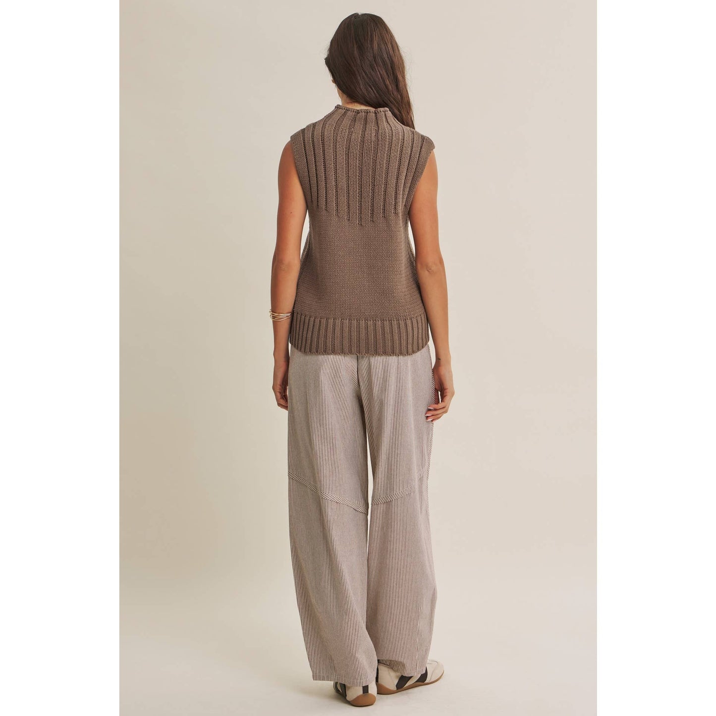 QUIET CABIN DAYS RIBBED MOCK NECK SWEATER TOP