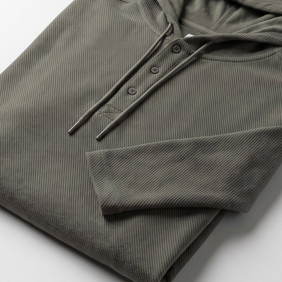 Men's Lichen Stretch Flannel Hooded Henley