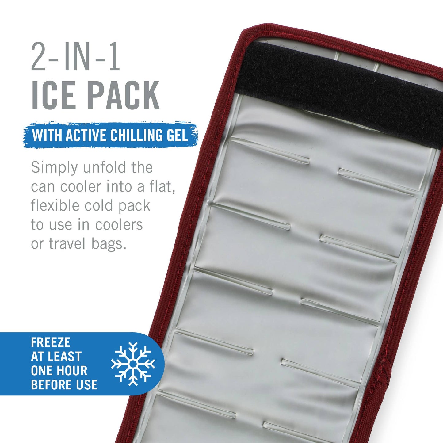 Insta Chill Sleeve with Cooling Gel Standard Cans in Wine