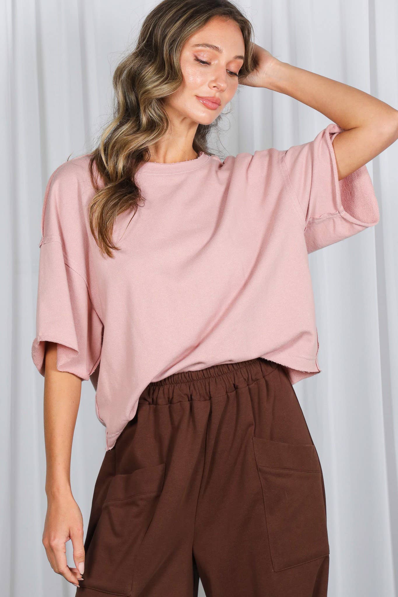 Vintage-Inspired Cut Edge Knit Top VT82311