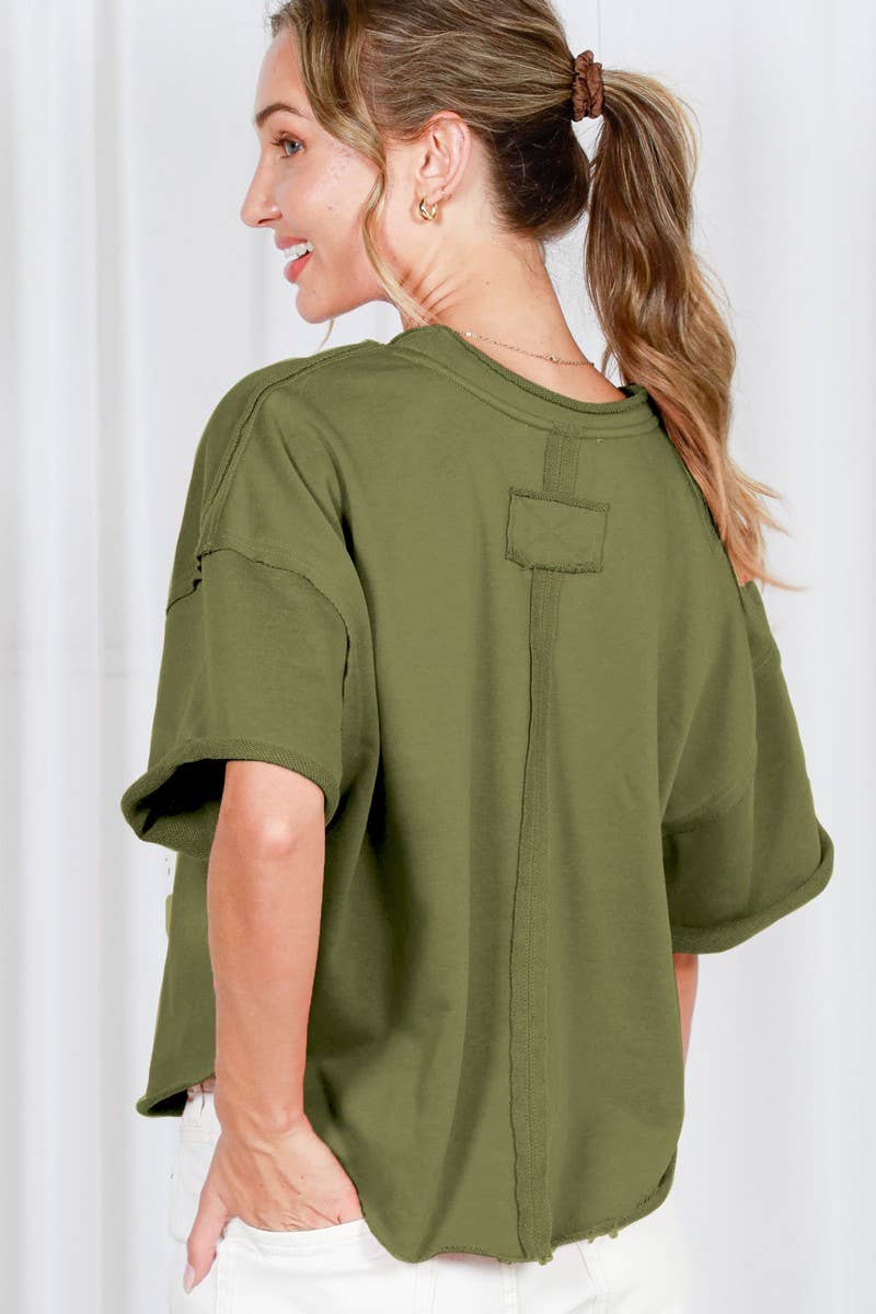 Vintage-Inspired Cut Edge Knit Top VT82311