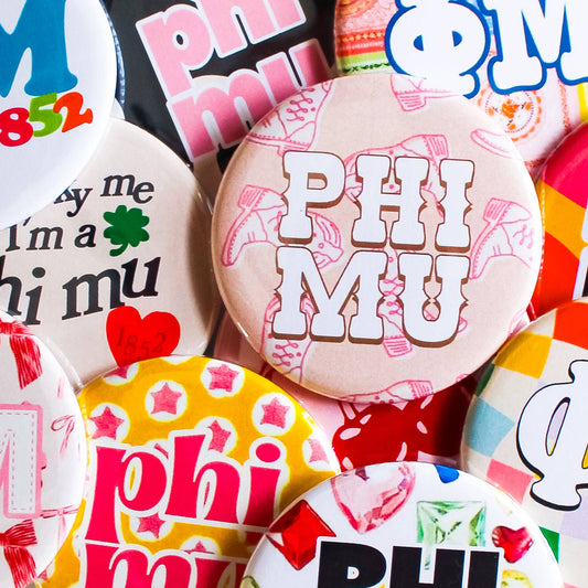 Phi Mu Assorted Buttons