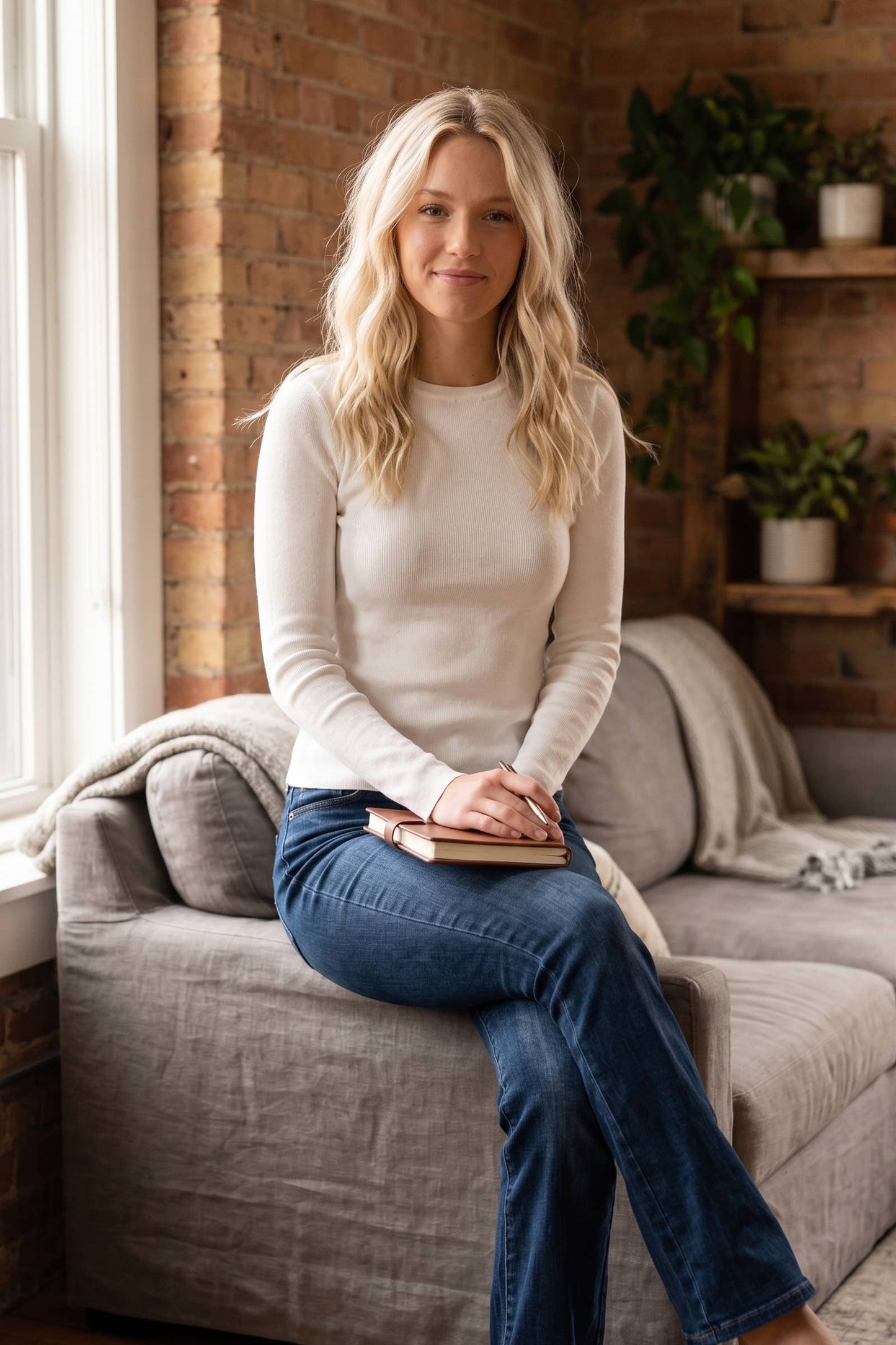 Essential Ribbed Long Sleeve Knit Top