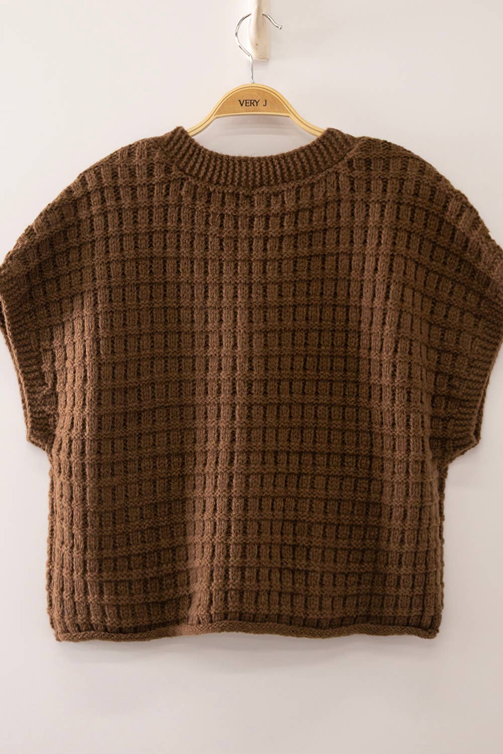 12W3719N-Waffle Texture Crop Cardigan