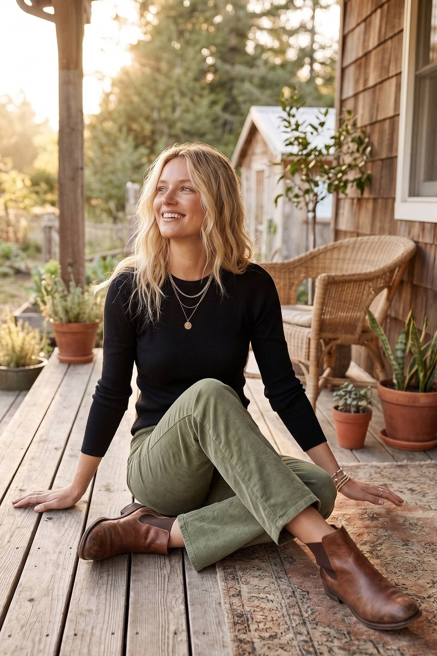 Essential Ribbed Long Sleeve Knit Top