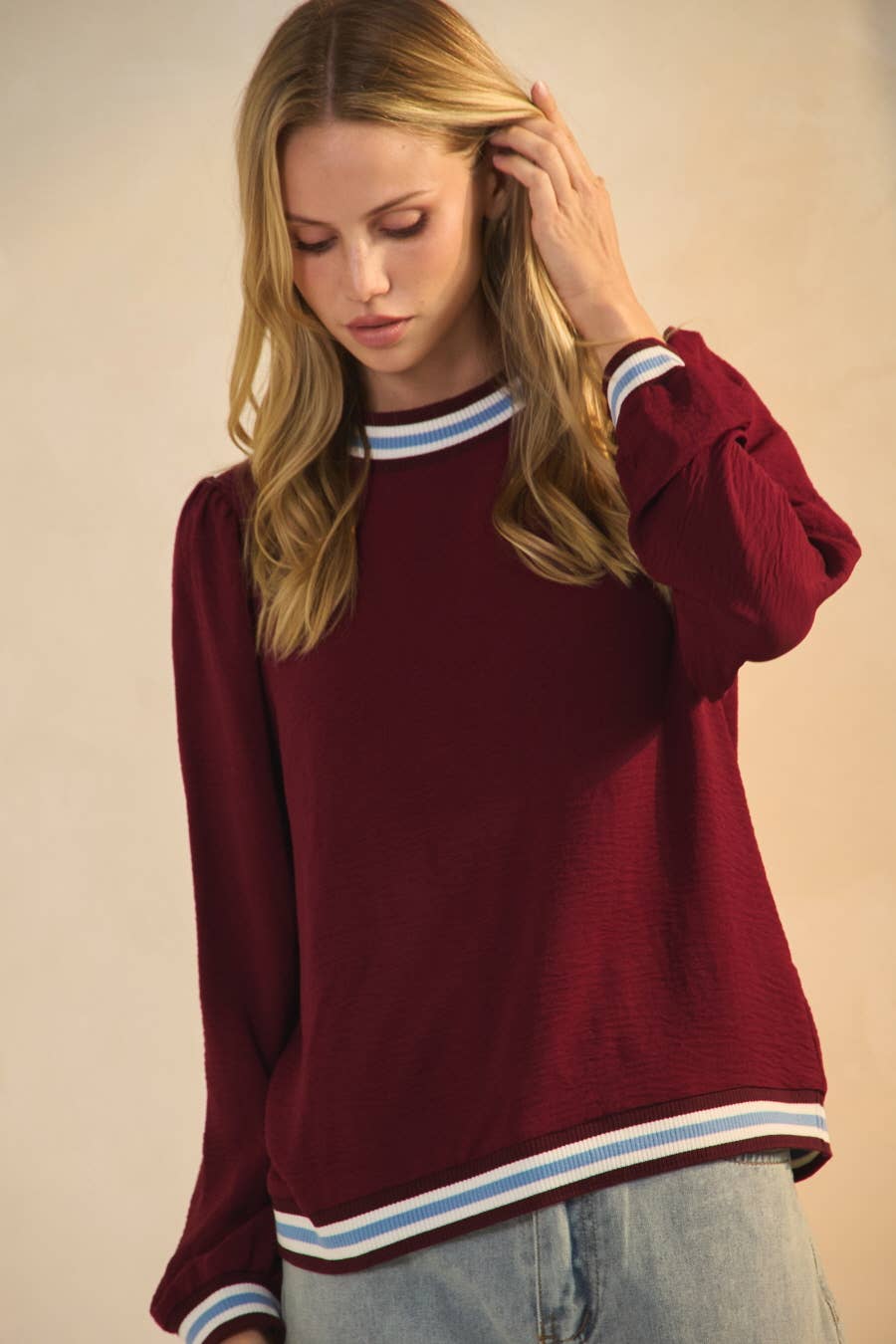 Mock Neck Knit Top