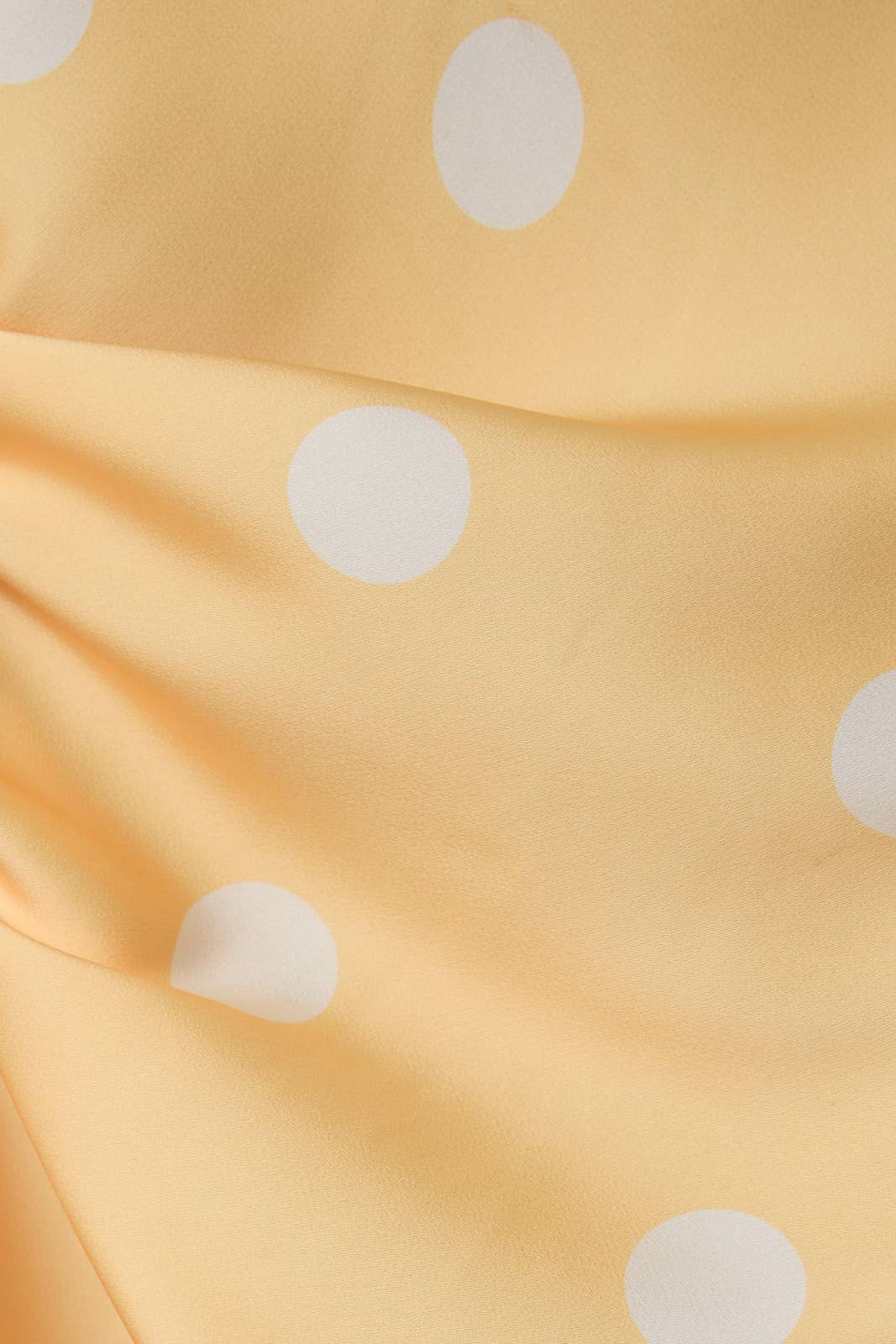 Polka Dot Satin Elastic Waist Midi Skirt
