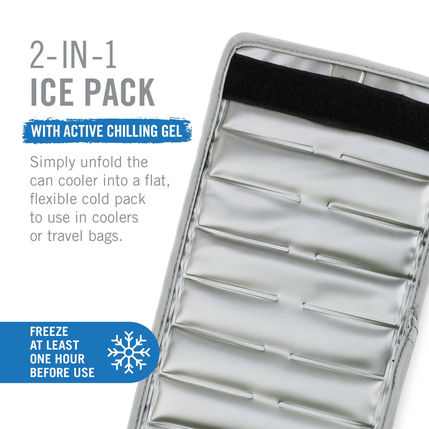 Insta Chill Sleeve with Active Cooling Gel Slim Cans in Gray