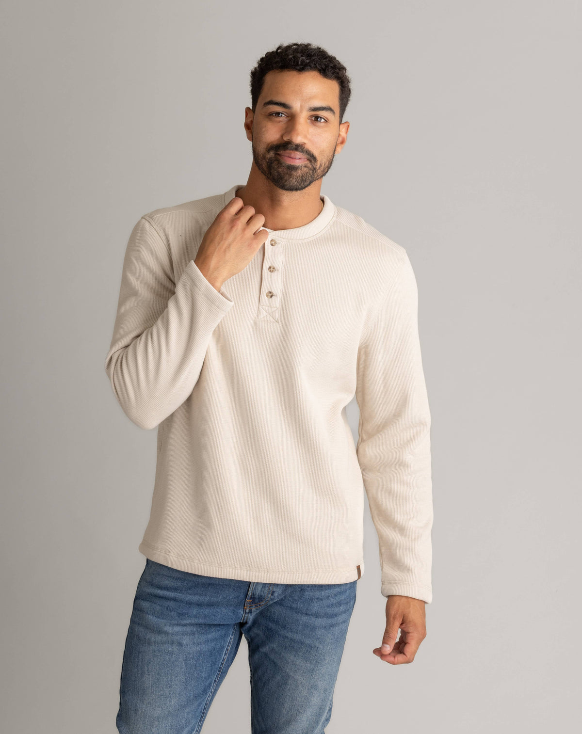 Men's Fireside Sherpa Lined Waffle Henley