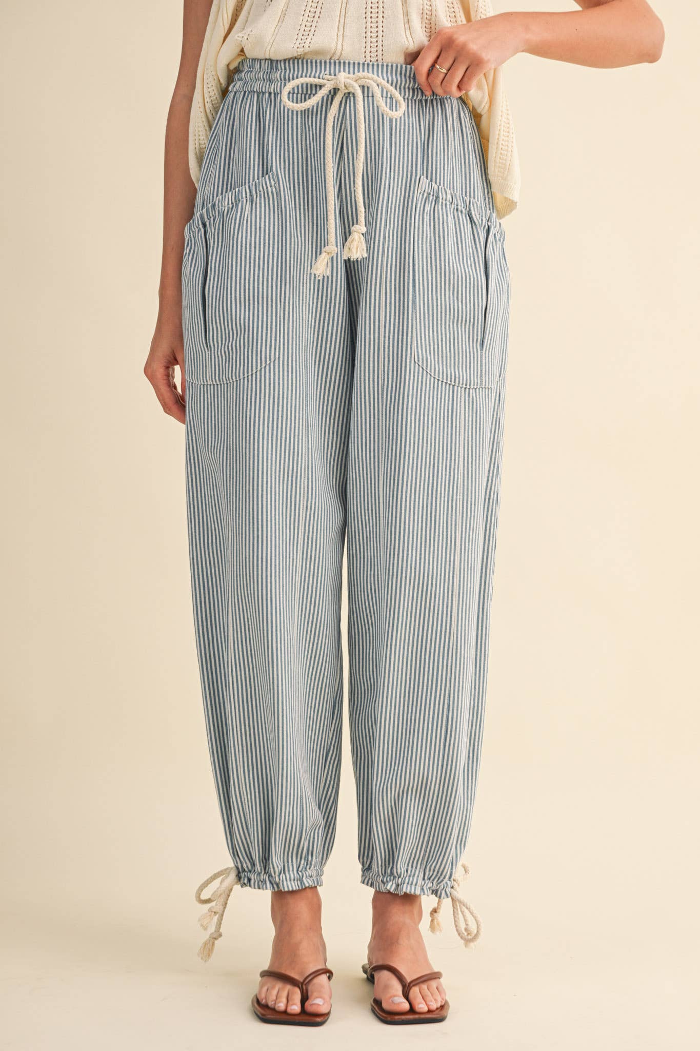 STRIPED PARACHUTE PANTS MP4690