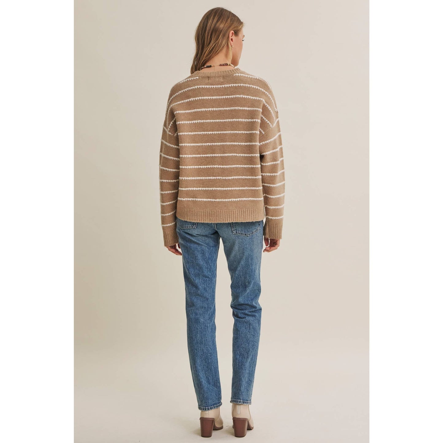 EVERYDAY LAYERING CONTRAST STRIPE SUSTAINABLE SWEATER