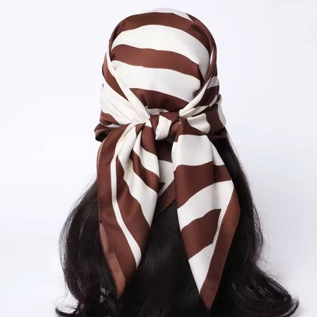Large Vintage Zebra Print Bandana Scarf | 40SC702