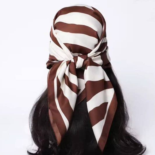 Large Vintage Zebra Print Bandana Scarf | 40SC702