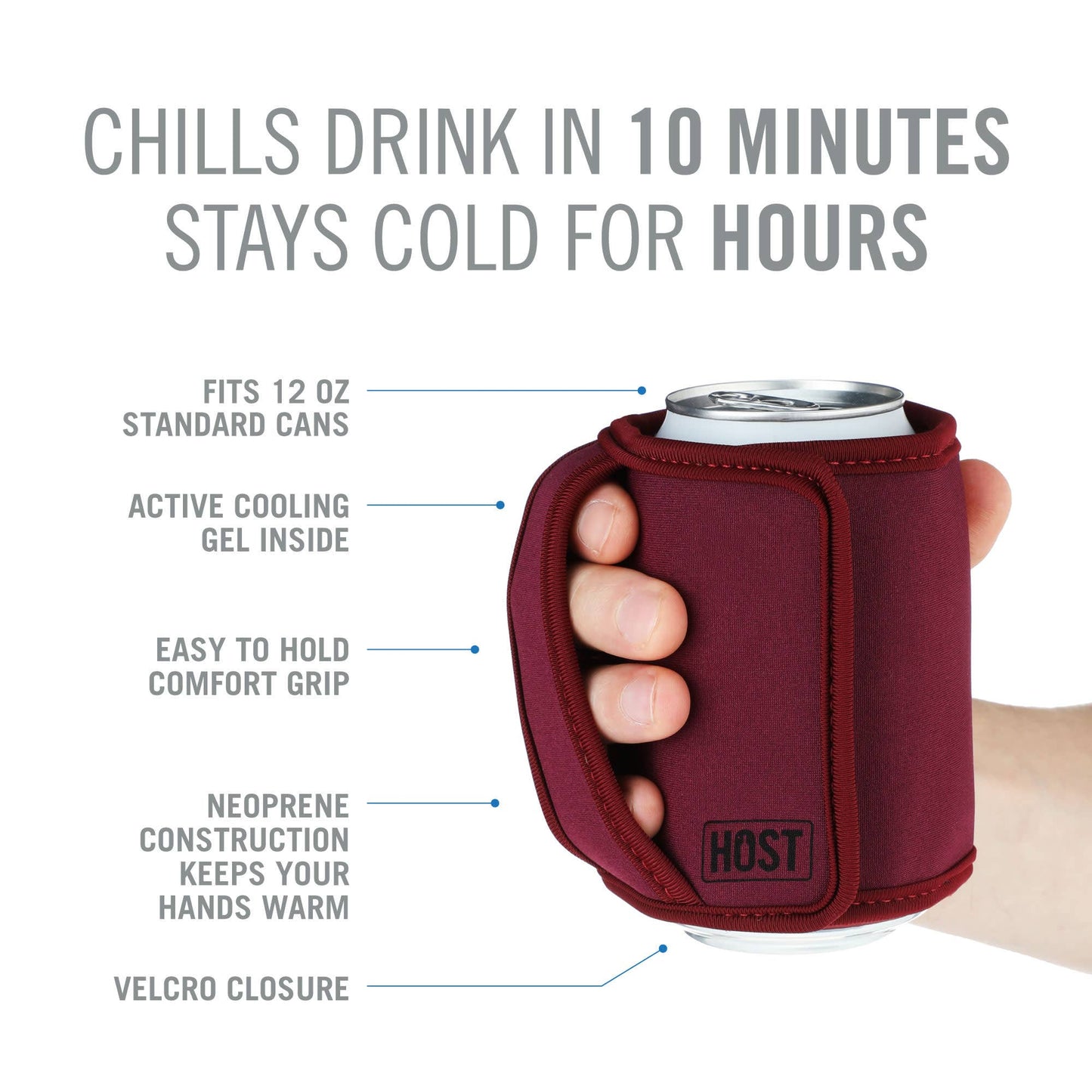 Insta Chill Sleeve with Cooling Gel Standard Cans in Wine